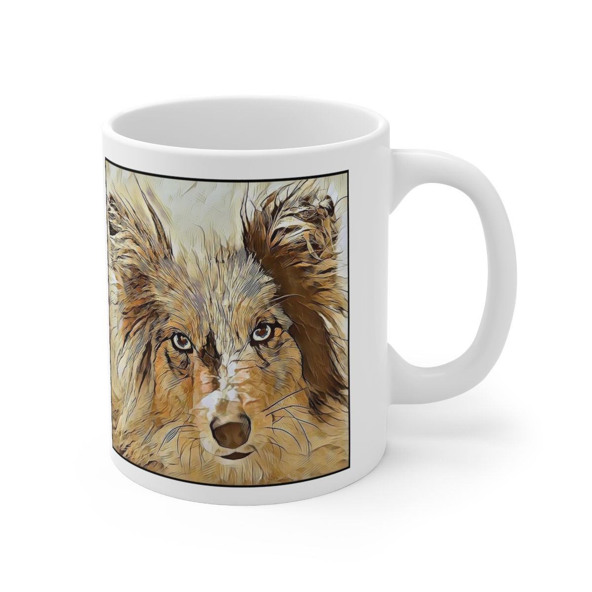 Picture of Shetland Sheepdog-Hairy Styles Mug