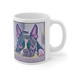 Picture of Boston Terrier-Lavender Ice Mug
