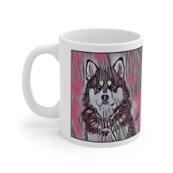 Picture of Alaskan Malamute-Comic Pink Mug