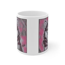 Picture of Alaskan Malamute-Comic Pink Mug