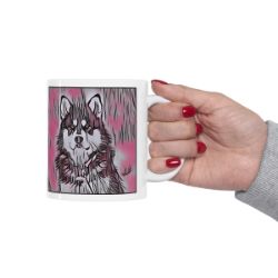 Picture of Alaskan Malamute-Comic Pink Mug