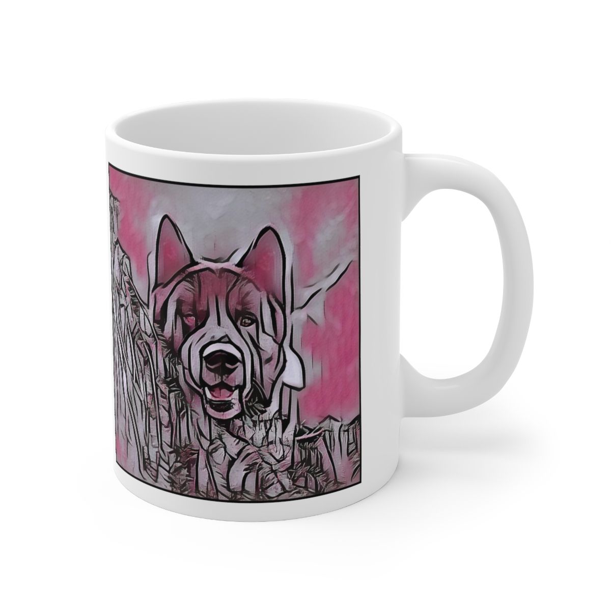 Picture of American Akita-Comic Pink Mug