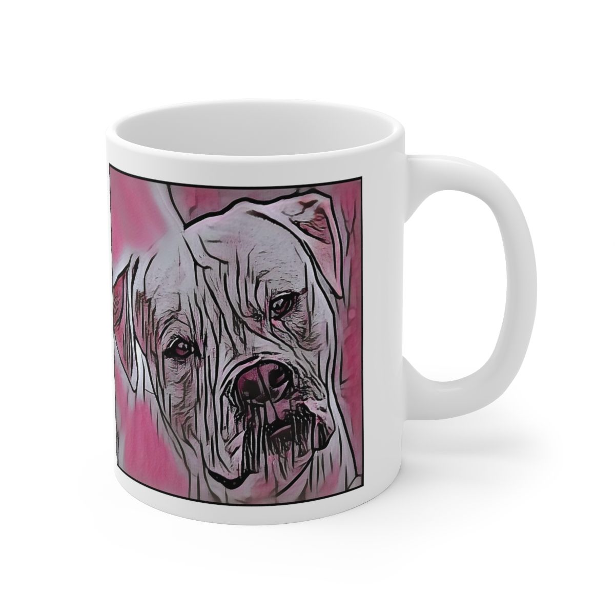 Picture of American Bulldog-Comic Pink Mug
