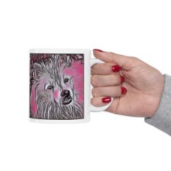 Picture of American Eskimo-Comic Pink Mug