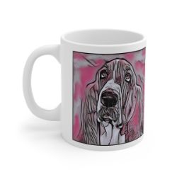 Picture of Bassett Hound-Comic Pink Mug