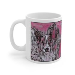 Picture of Border Collie-Comic Pink Mug