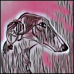 Picture of Borzoi-Comic Pink Mug