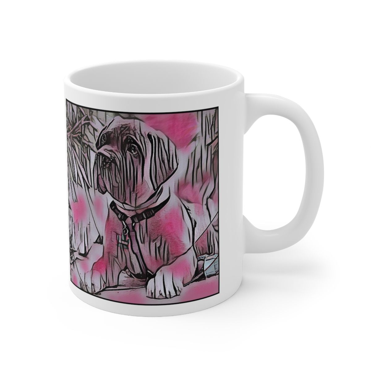 Picture of Bull Mastiff-Comic Pink Mug