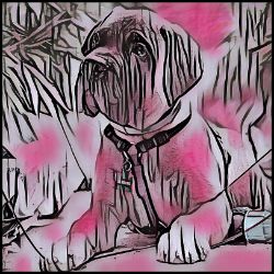 Picture of Bull Mastiff-Comic Pink Mug