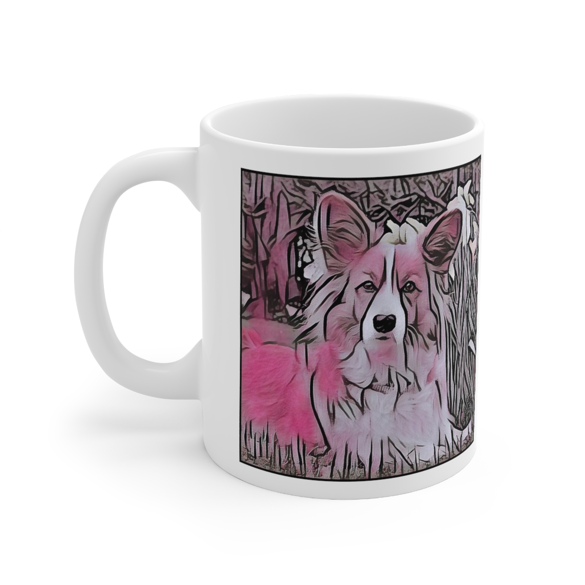 Custom Cardigan Welsh Corgi Dog Mug - Coloromo Art Style Comic Pink ...