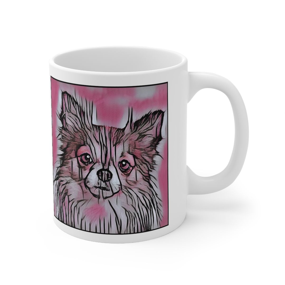 Picture of Chihuahua Long Hair-Comic Pink Mug