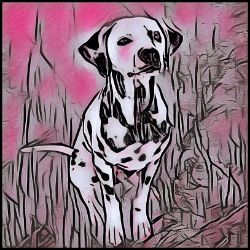 Picture of Dalmation-Comic Pink Mug