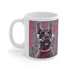 Picture of Doberman cropped-Comic Pink Mug