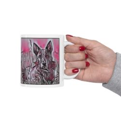 Picture of Dutch Shepherd-Comic Pink Mug