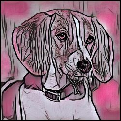 Picture of English Foxhound-Comic Pink Mug