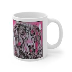 Picture of Flat Coated Retriever-Comic Pink Mug