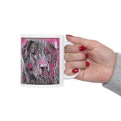 Picture of Flat Coated Retriever-Comic Pink Mug