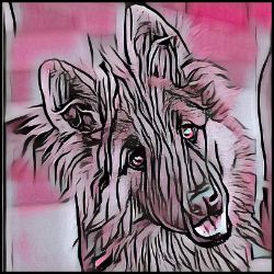 Picture of German Shepherd-Comic Pink Mug