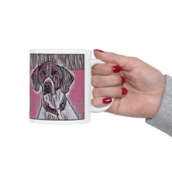 Picture of German Shorthaired Pointer-Comic Pink Mug