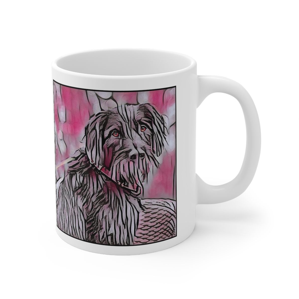 Picture of German Wirehaired Pointer-Comic Pink Mug