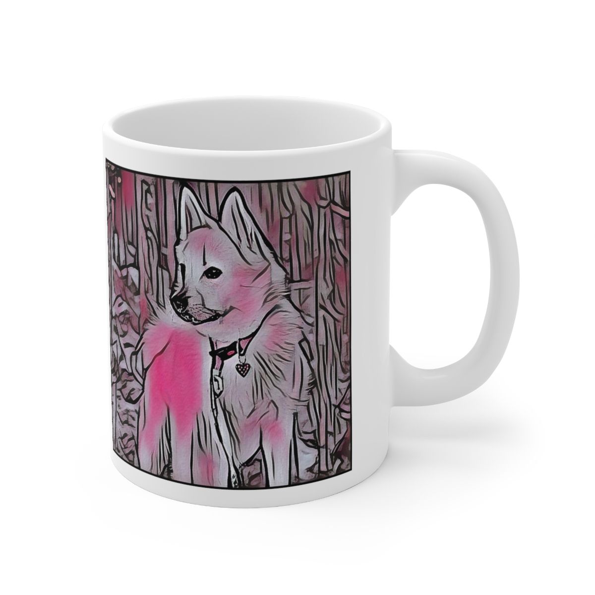 Picture of Norwegian Buhund-Comic Pink Mug