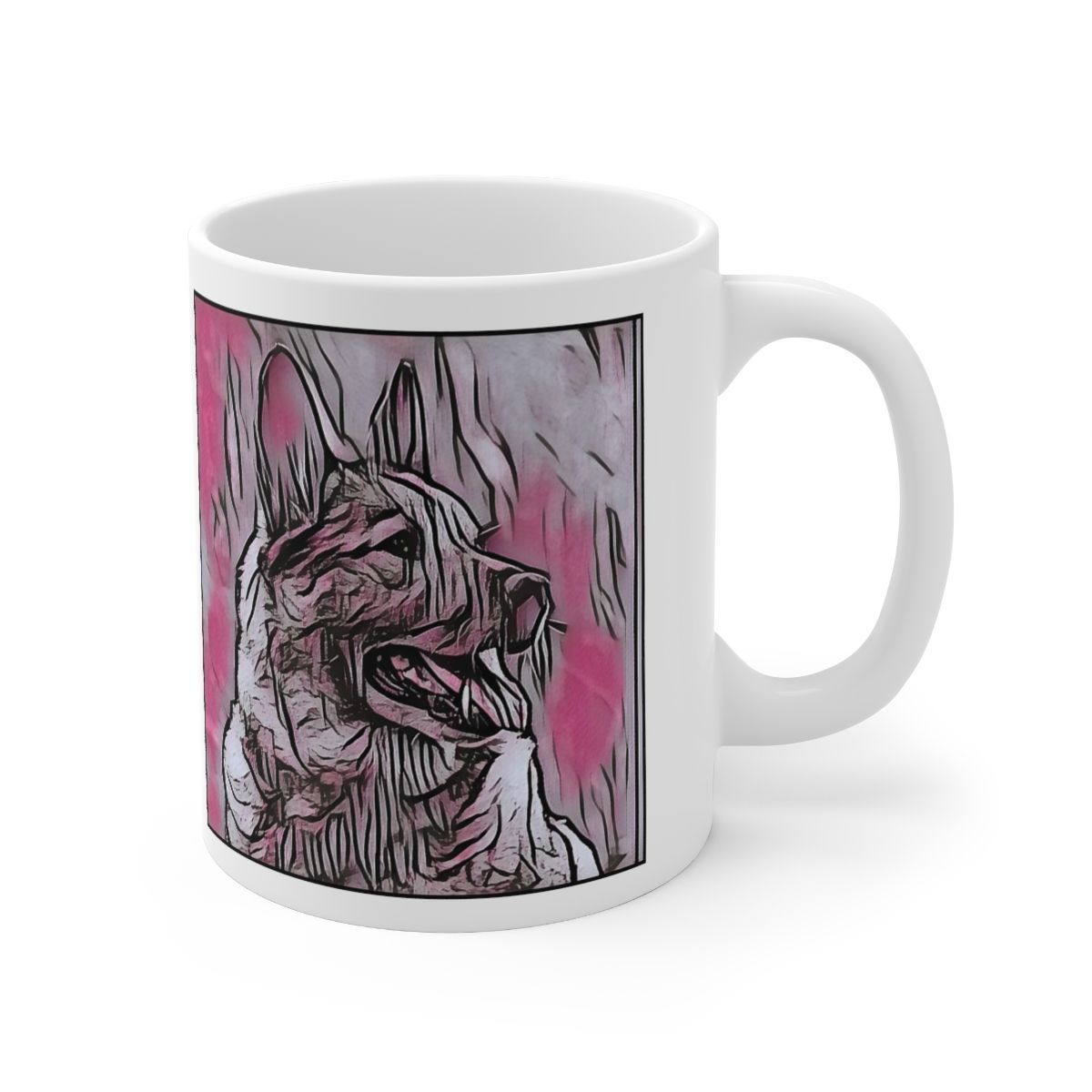 Picture of Norwegian Elkhound-Comic Pink Mug