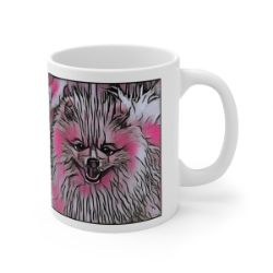 Picture of Pomeranian-Comic Pink Mug