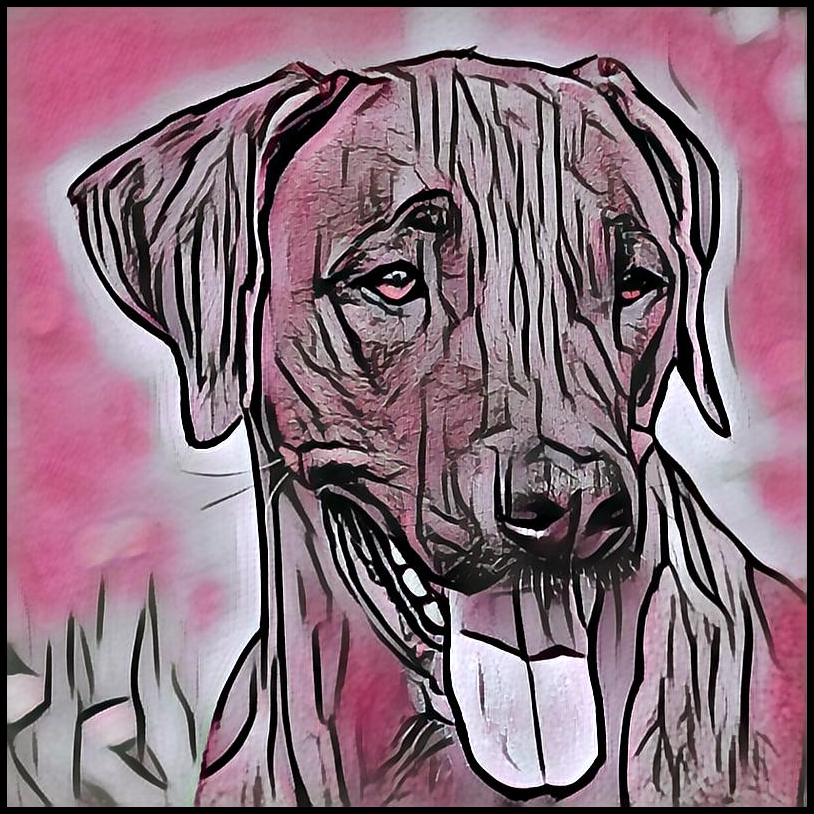 Custom Rhodesian Ridgeback Dog Mug - Coloromo Art Style Comic Pink ...