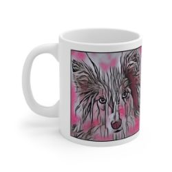 Picture of Shetland Sheepdog-Comic Pink Mug