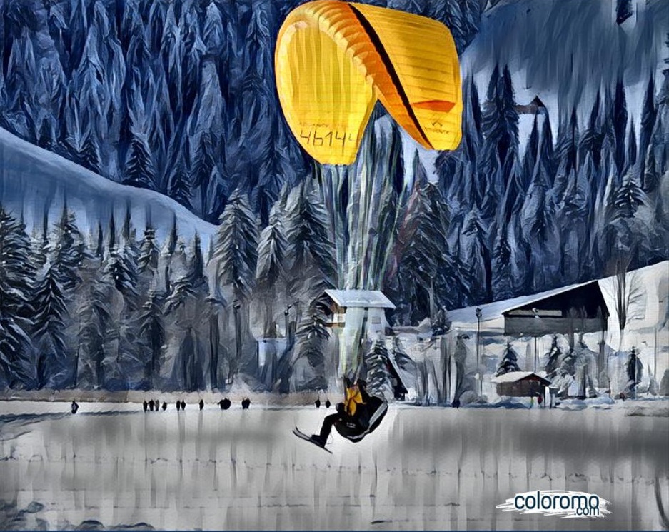 winter sport ski paraglider