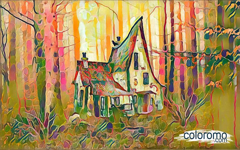 Colorful Candy House-Inspired Art Piece